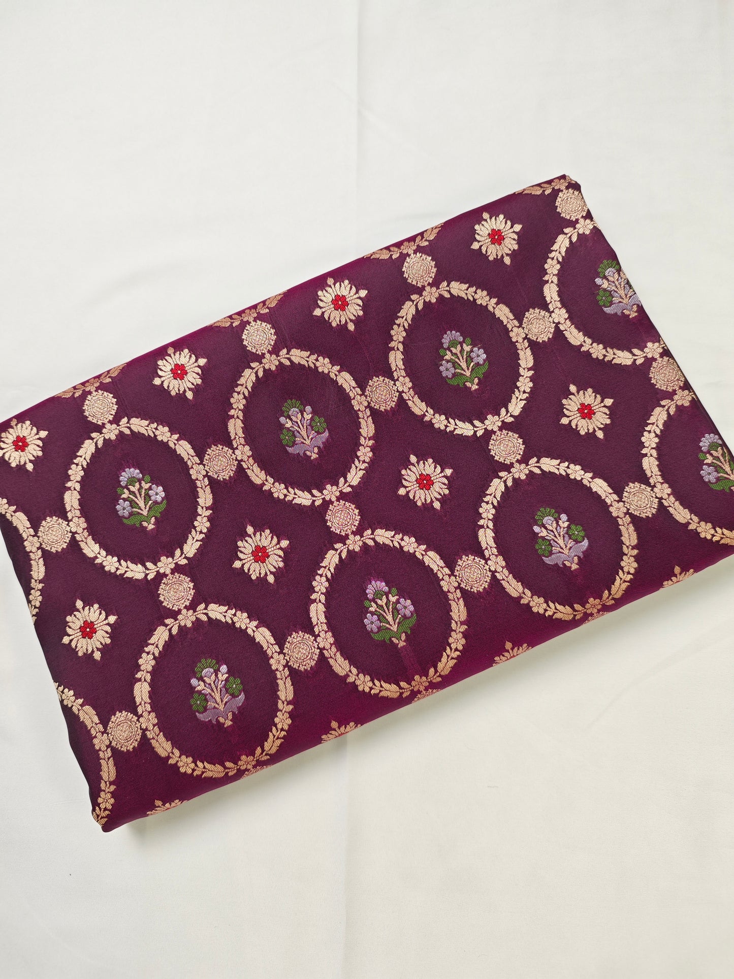 Meenakari Booti x Jaal Wine Semi Katan SK-4