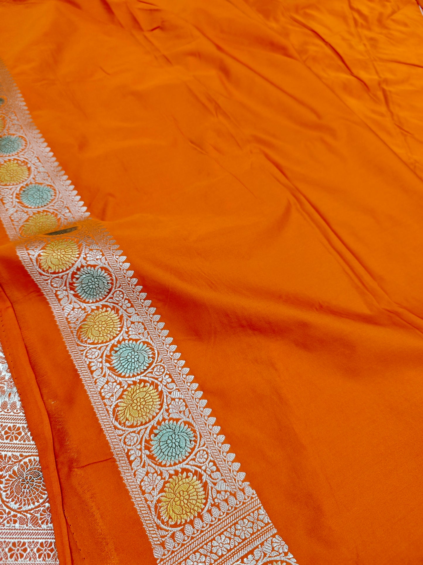 Orange Banarasi Mashru Katan MS16