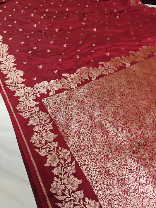 Maroon Open Border Mashru Katan MS-9
