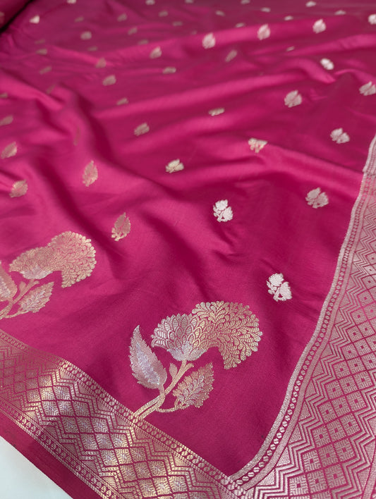Pure chiniya silk saree in open border CH-5