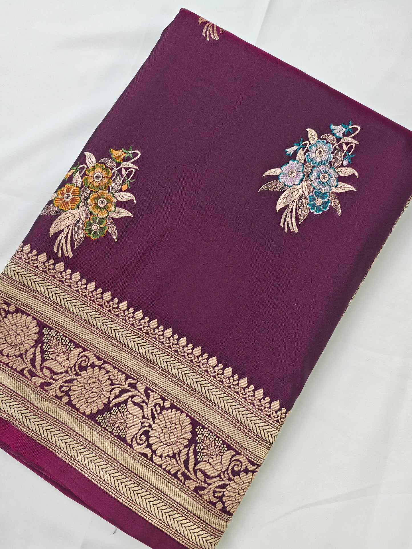 Wine Meenakari Boota Semi Katan SK-3