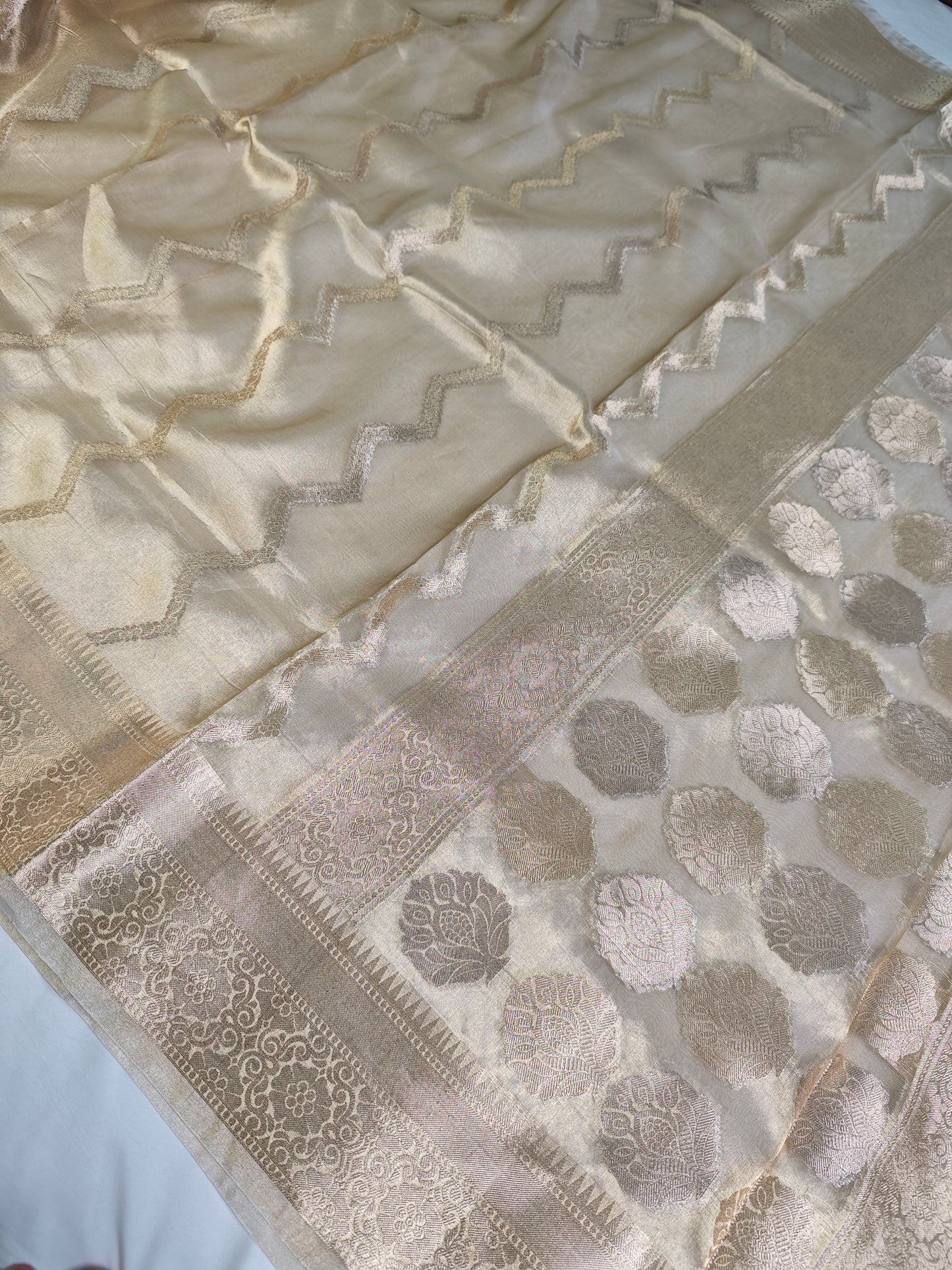 Pure Tissue silk saree with sona rupa motifs PT-2