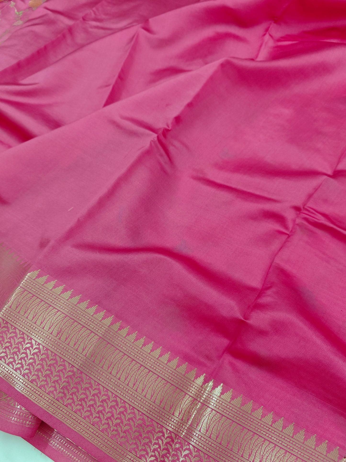Strawberry pink shades Pure Dupion silk saree DP-6