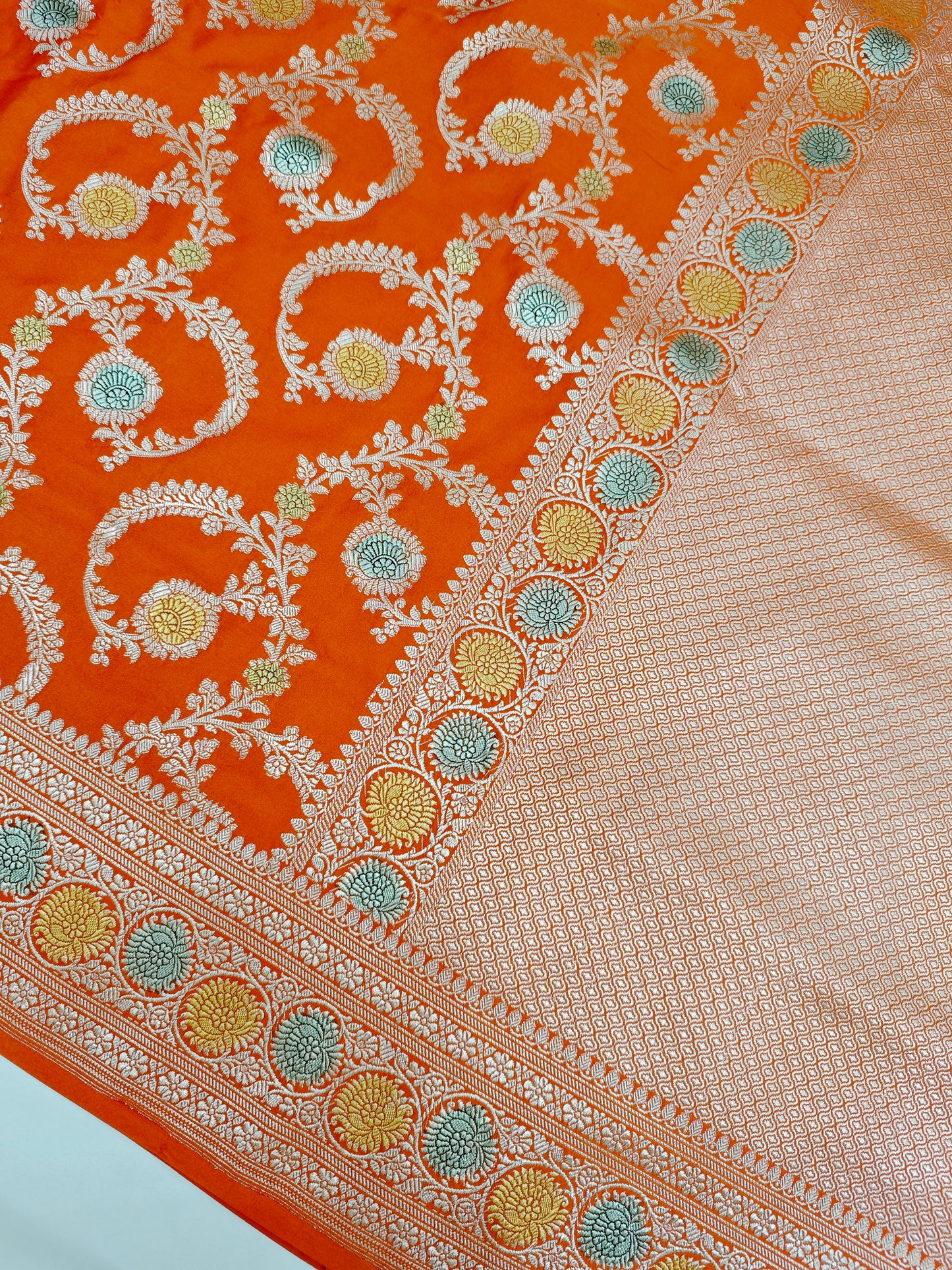 Orange Banarasi Mashru Katan MS16