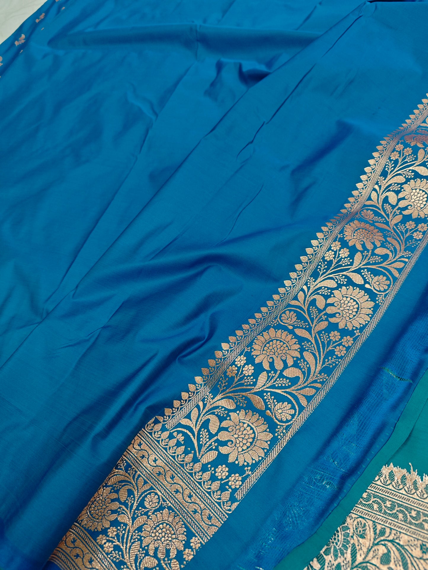 Blue banarasi saree blouse