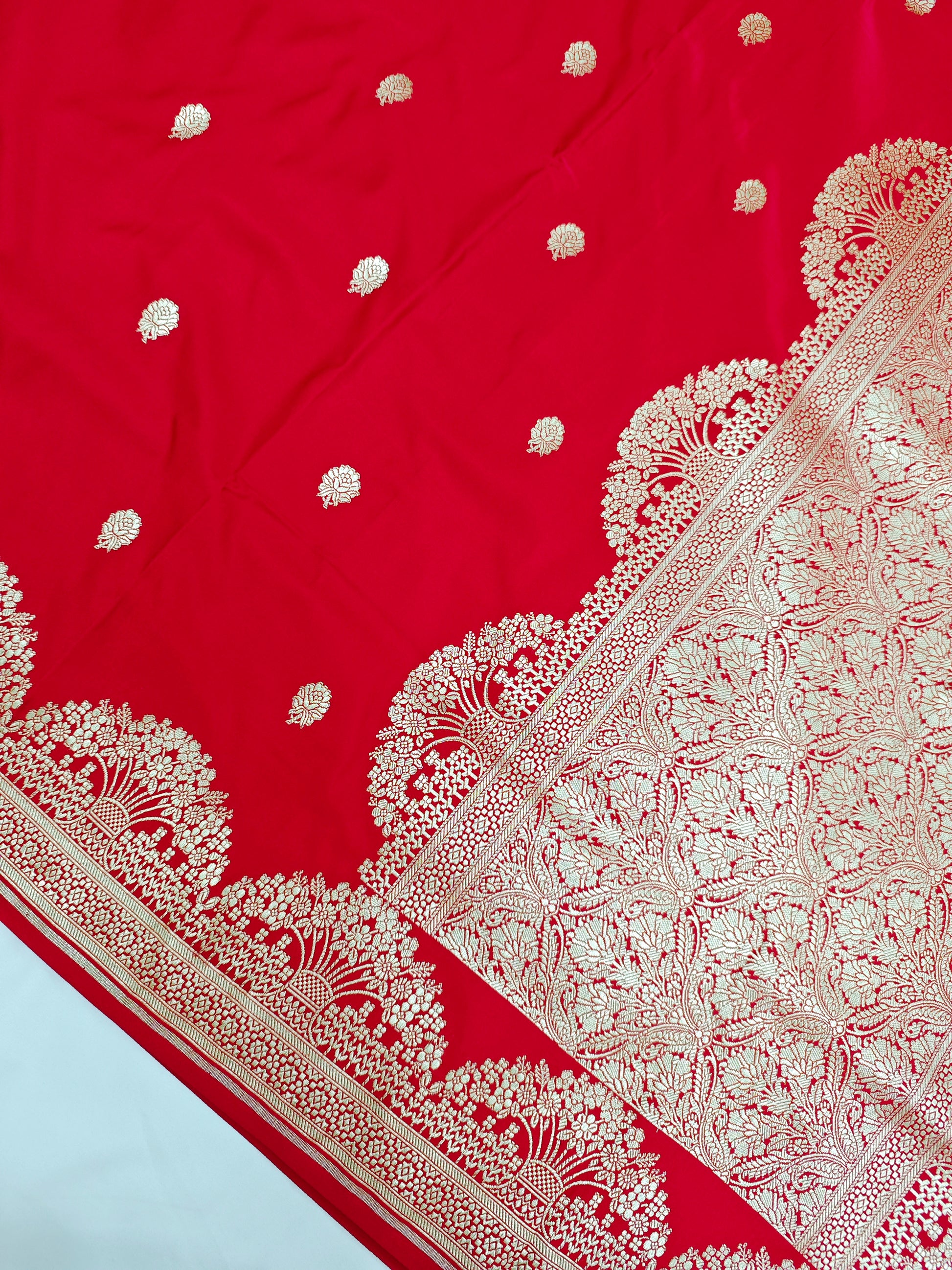 red banarasi wedding mashru silk saree