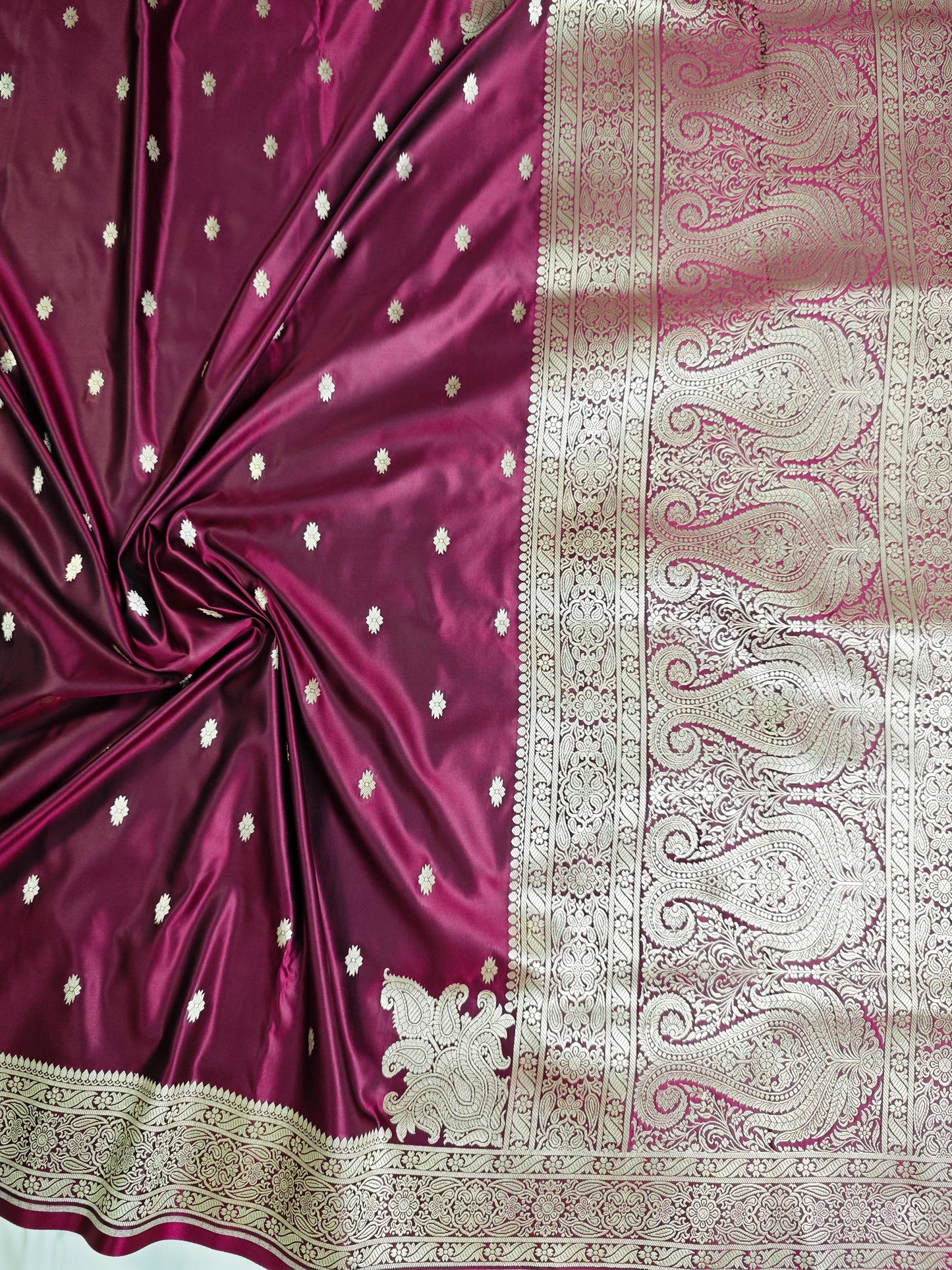 Wine Paisley Pattern Mashru Katan MS-7