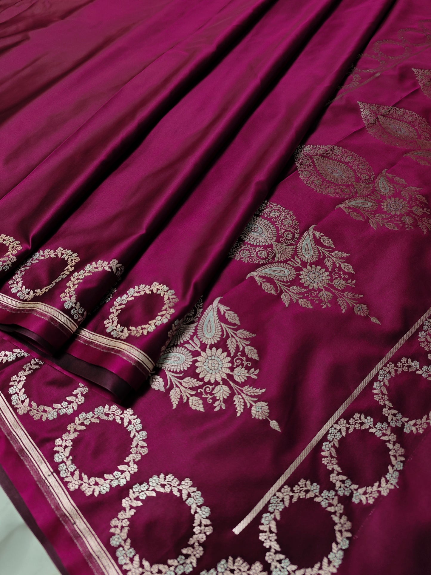 Open Ring Border Plain Body Mashru Katan MS-2