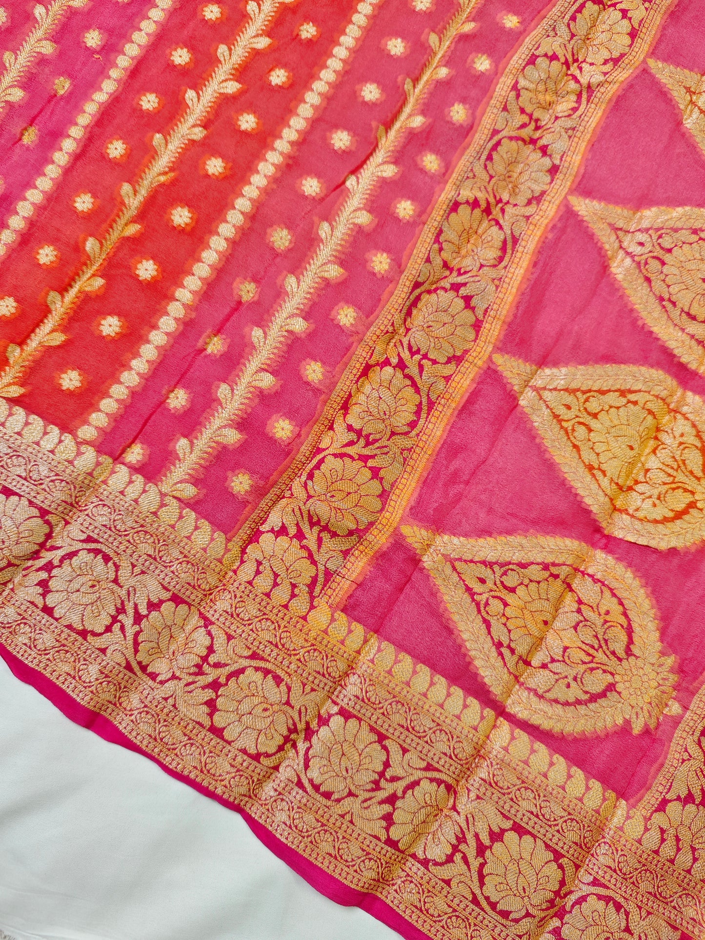 Rangkaat pattern pure chiffon silk saree CF-2