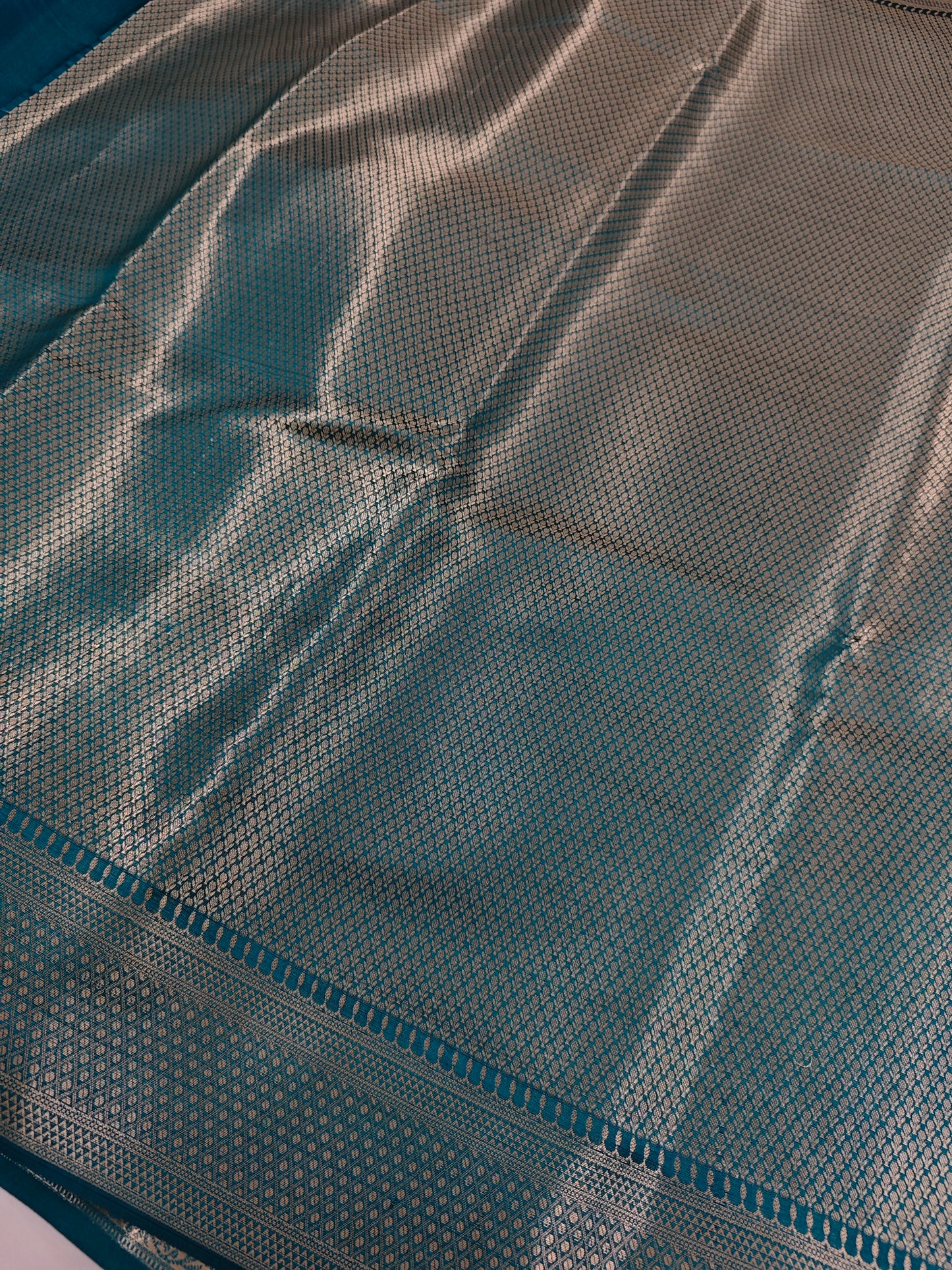 Pure Dupion Silk saree in sapphire shade DP-4