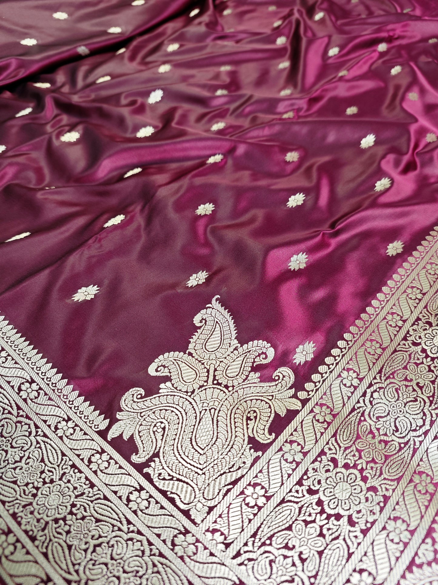 Wine Paisley Pattern Mashru Katan MS-7