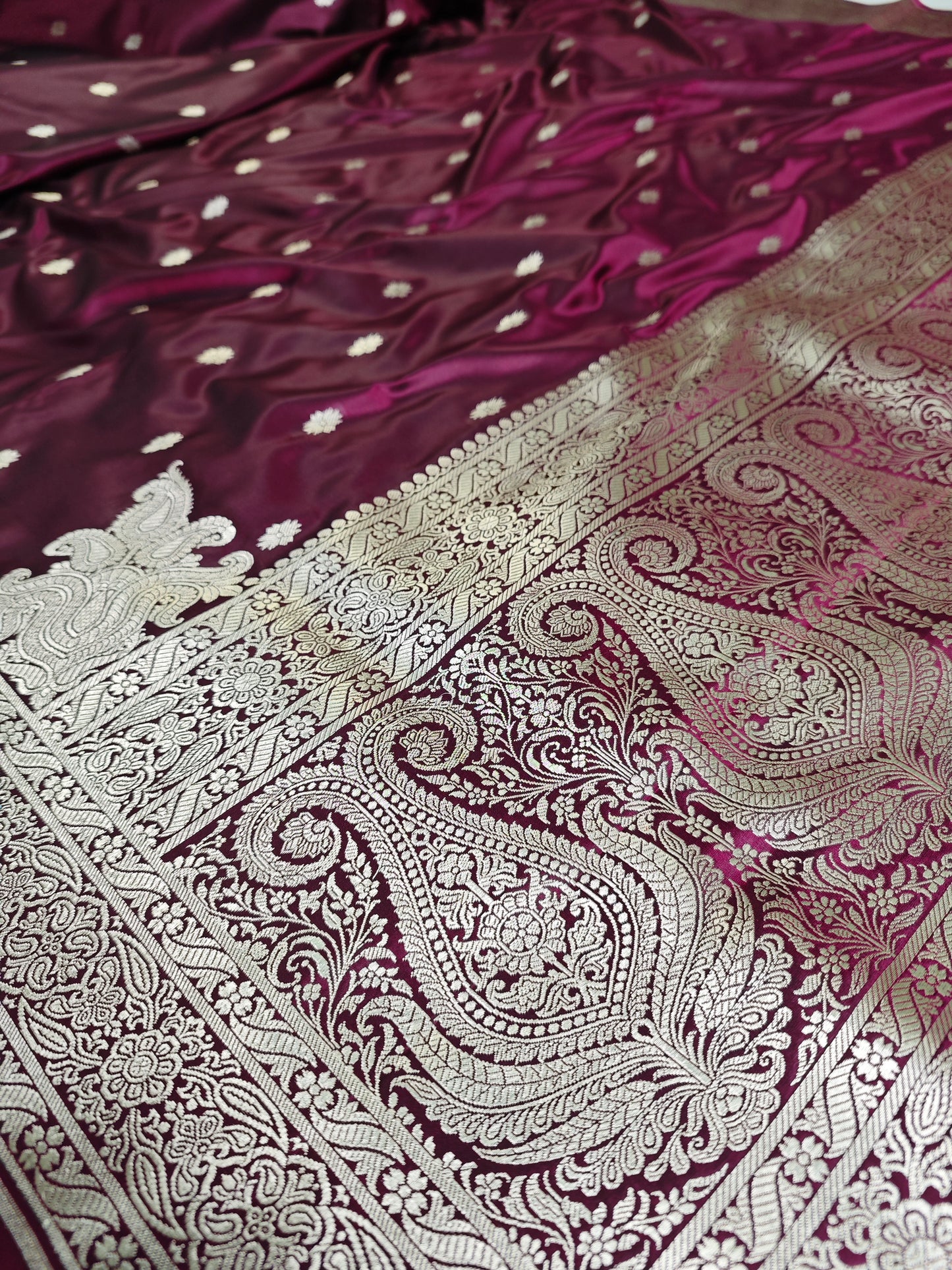 Wine Paisley Pattern Mashru Katan MS-7