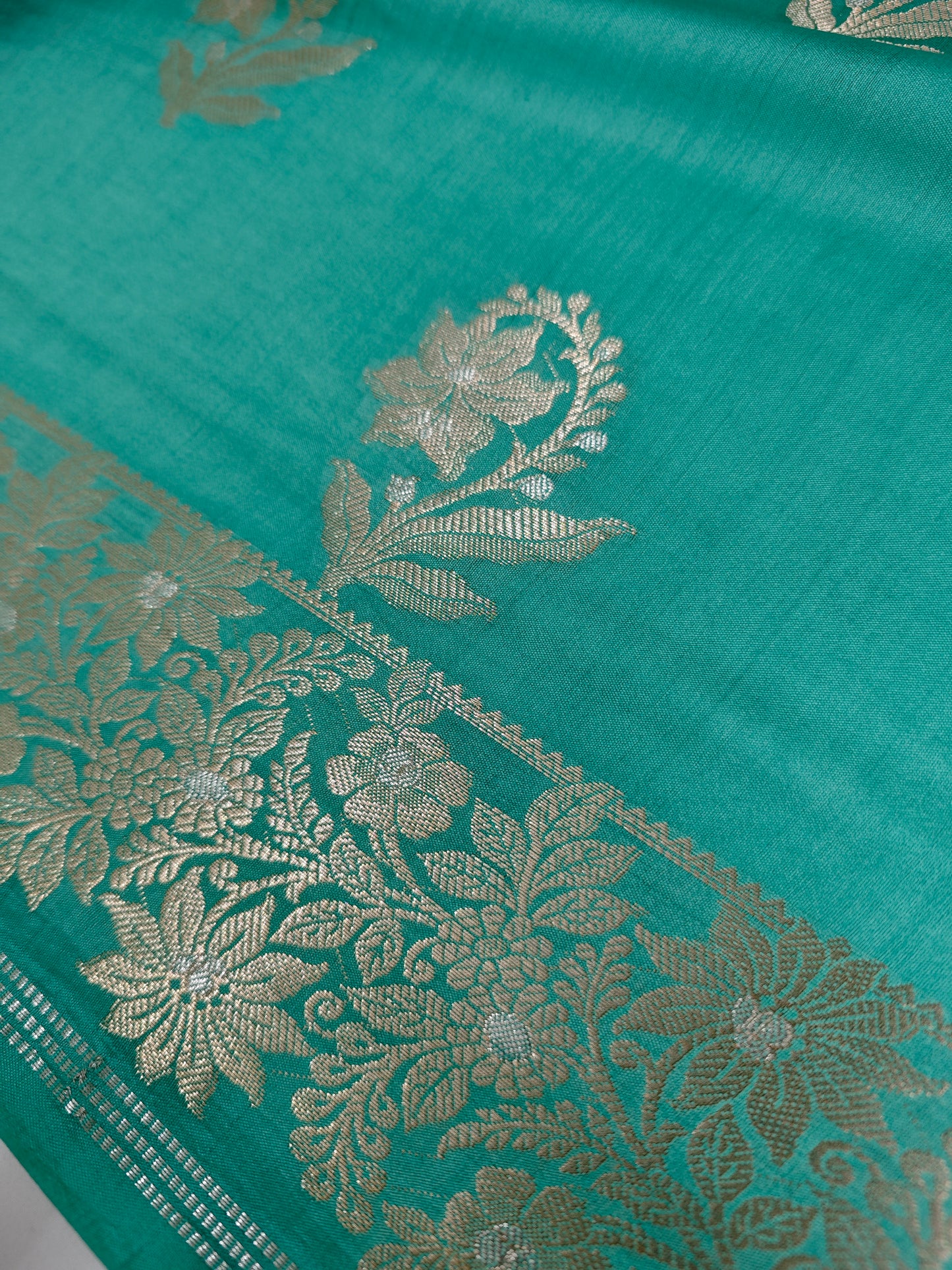 Pure chiniya silk in sea green colour CH-4