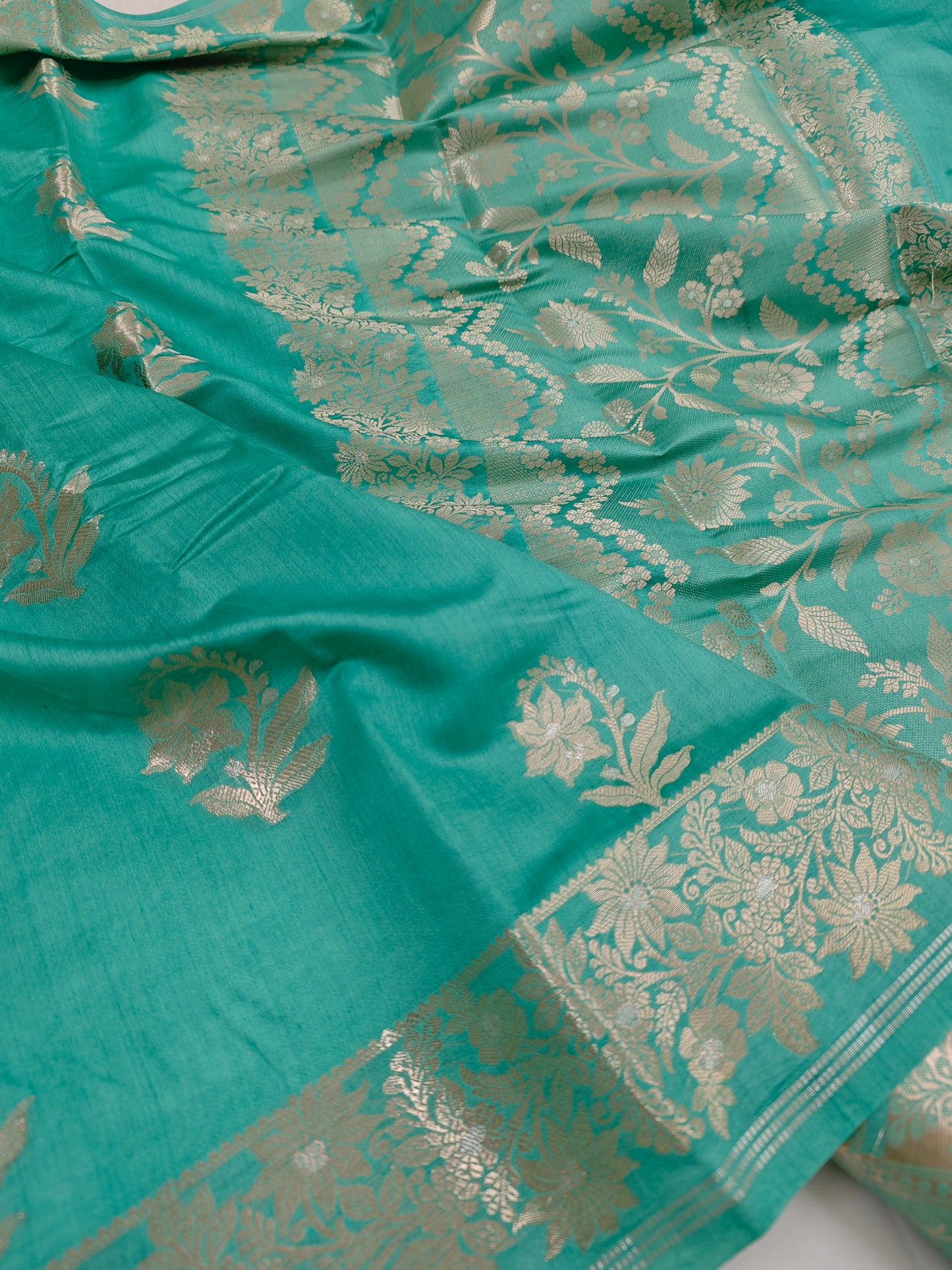 Pure chiniya silk in sea green colour CH-4
