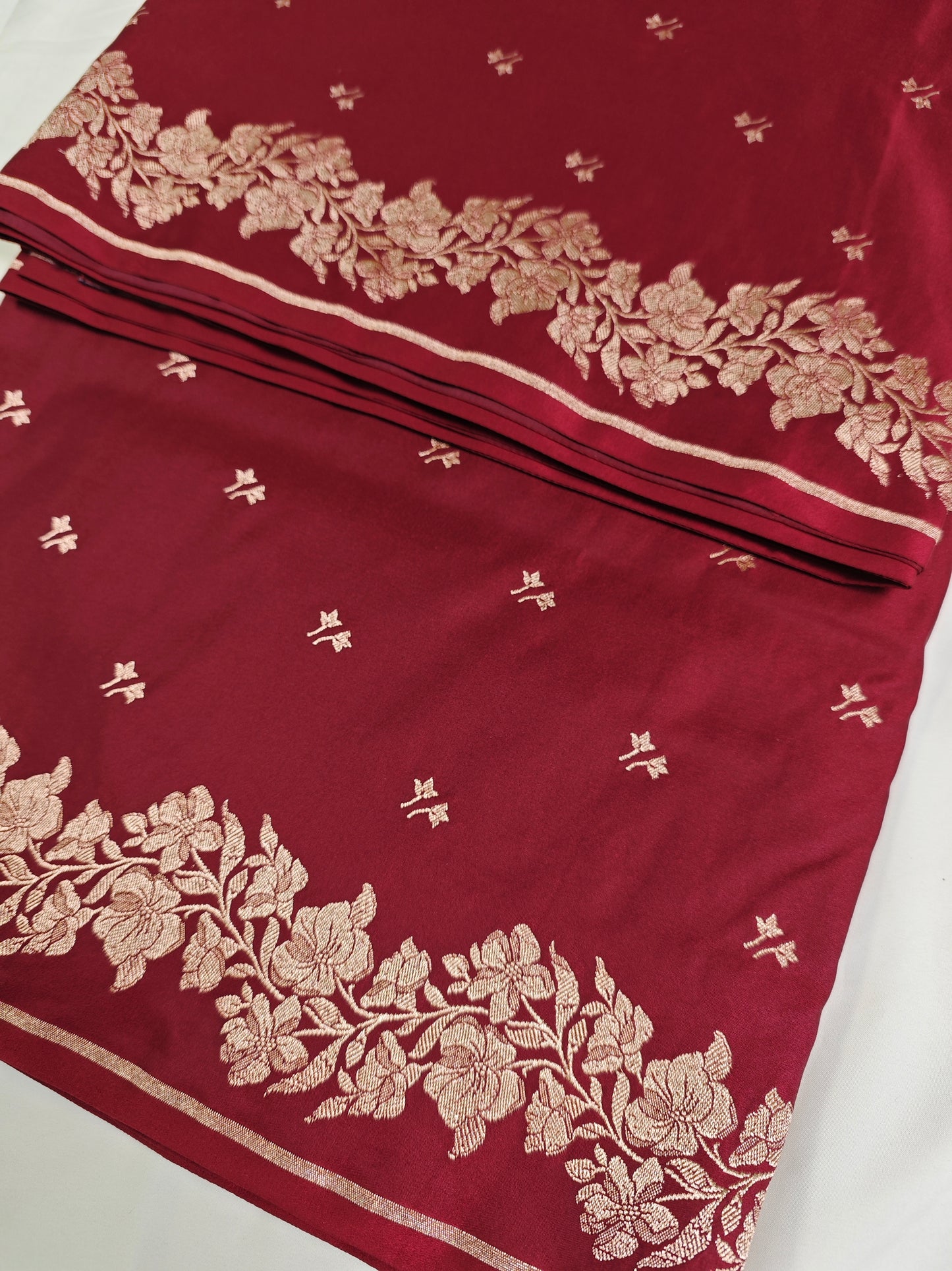 Maroon Open Border Mashru Katan MS-9