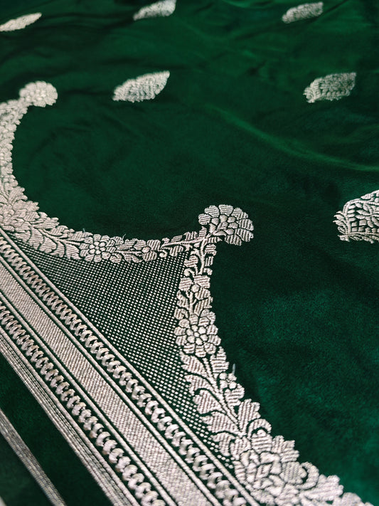 Scallop Border Bottle Green Mashru Katan MS-14